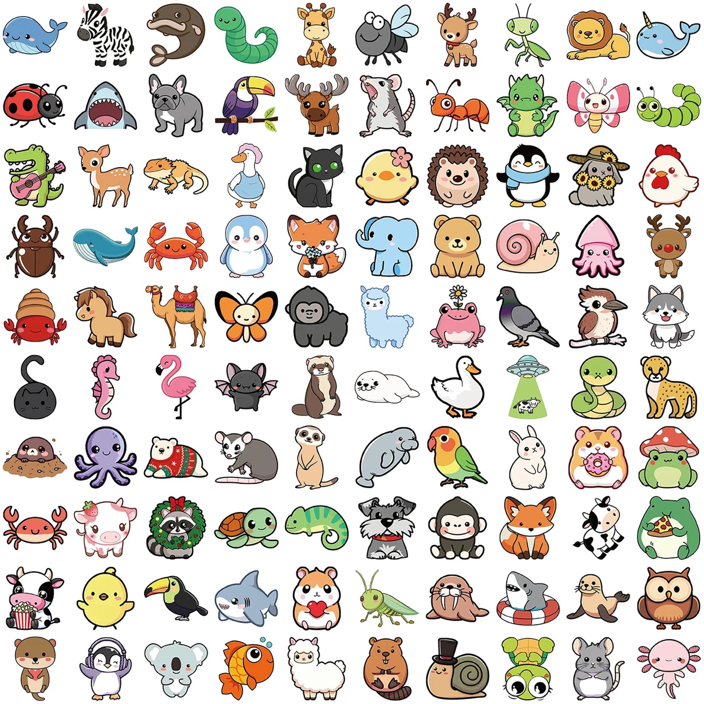 50pcs Cute Childrens Book Paintings Animals Stickers Aesthetic Decal Luggage Skateboard Cute Graffiti Girl Boy Sticker Toys