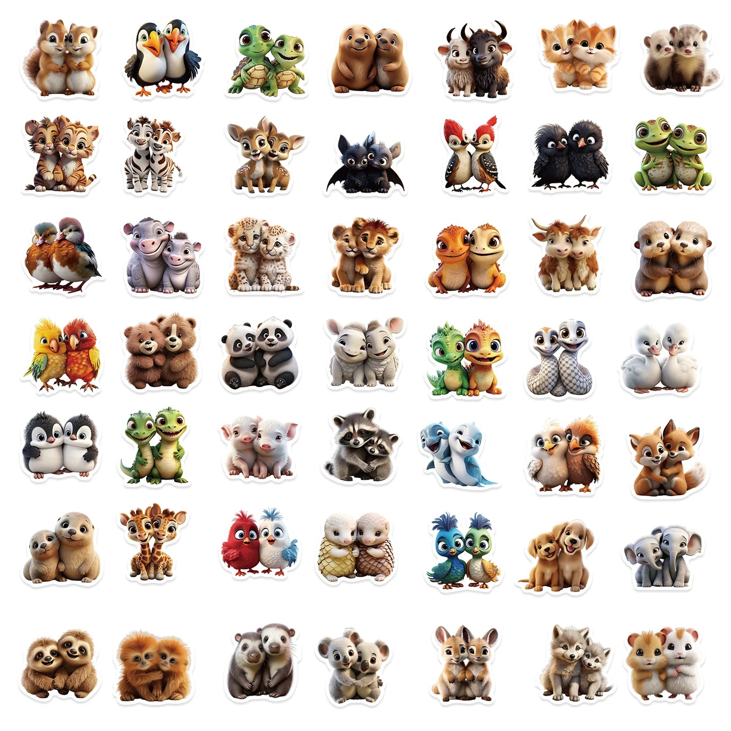 50pcs Cute Childrens Book Paintings Animals Stickers Aesthetic Decal Luggage Skateboard Cute Graffiti Girl Boy Sticker Toys