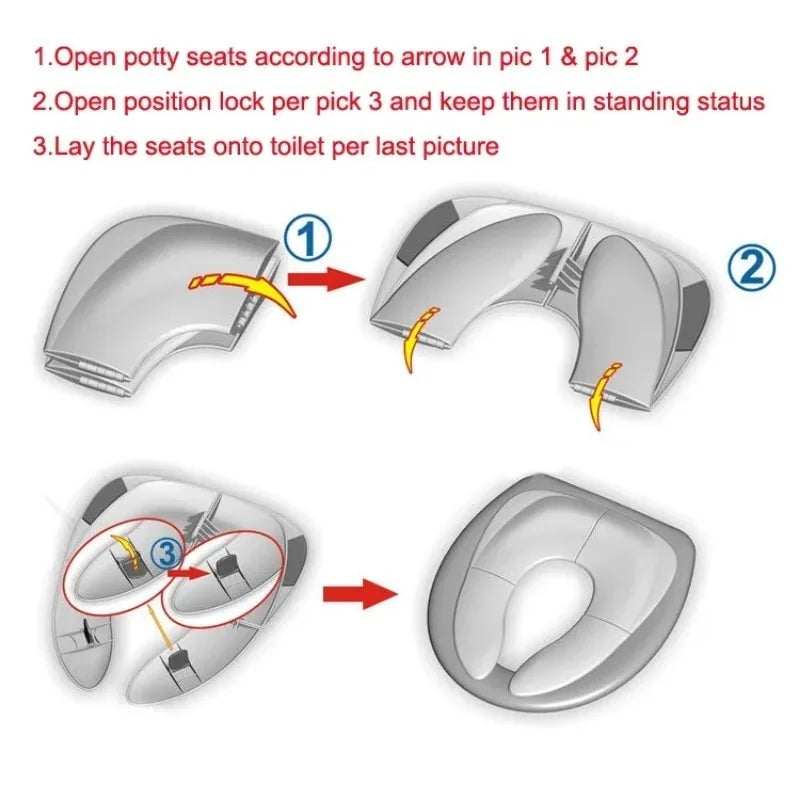 Portable Kids Travel Potty Seat Pad Baby Folding Toilet Training Seat Cover Toddler Urine Assistant Cushion Children Pot Seater